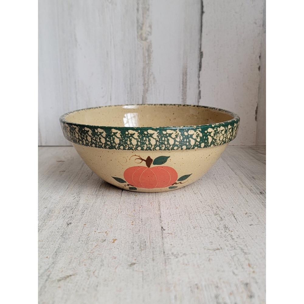 Three Rivers‎ orange pumpkin fall pottery bowl Halloween farm home